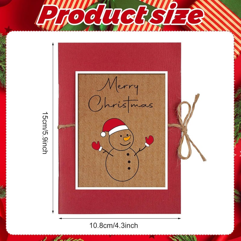 Engrowtic Christmas Gift Card Book 5 Slots Gift Postcard Sleeves Christmas Snowman Money Holder Envelope Booklet for Cash Xmas Party Supplies for Teacher Office Employee Appreciation - Image 2